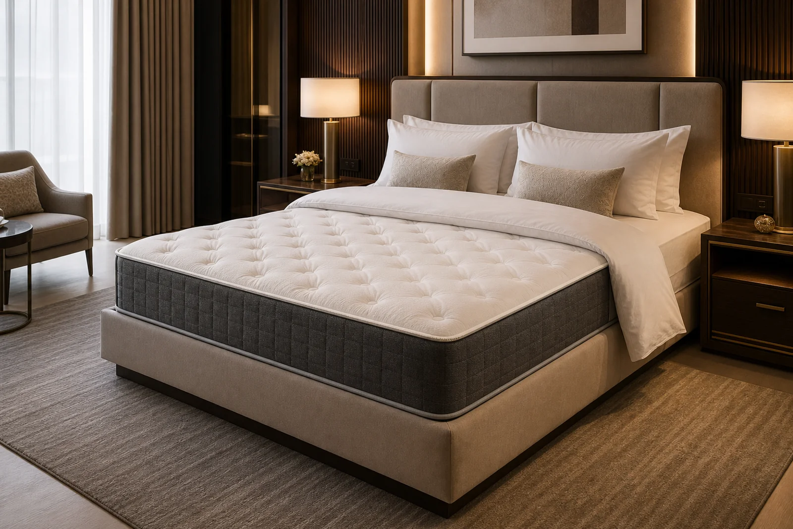 Mattress - King shown in a hospitality interior
