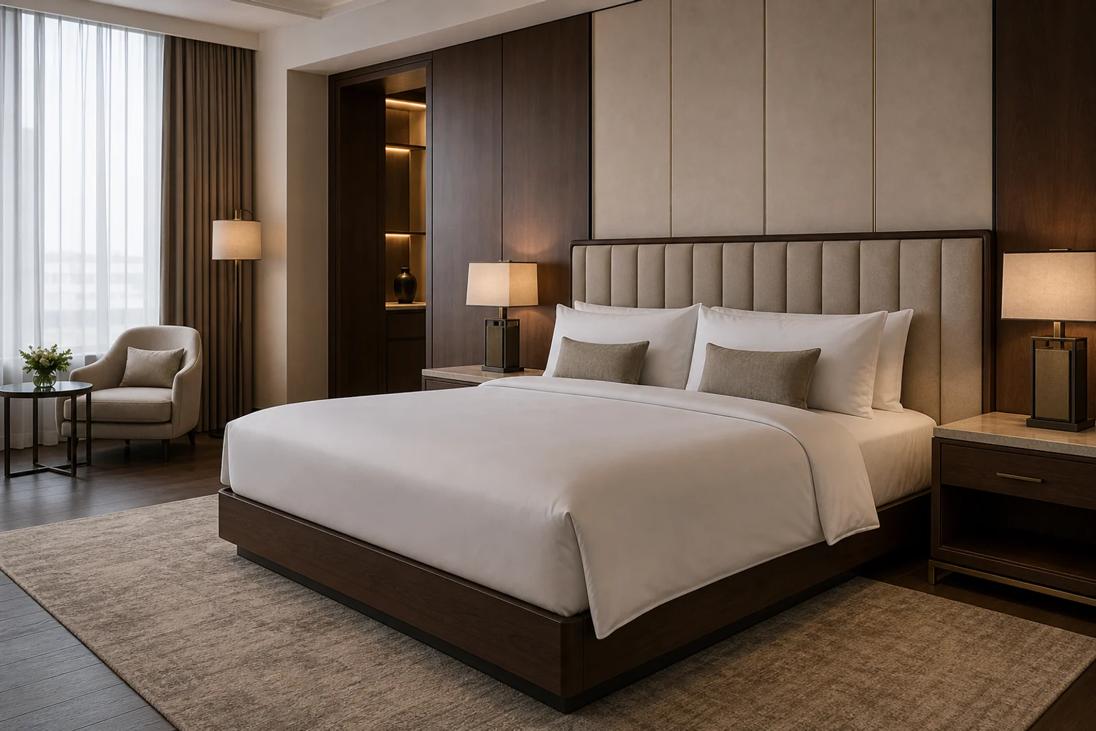 King Size Bed shown in a hospitality interior