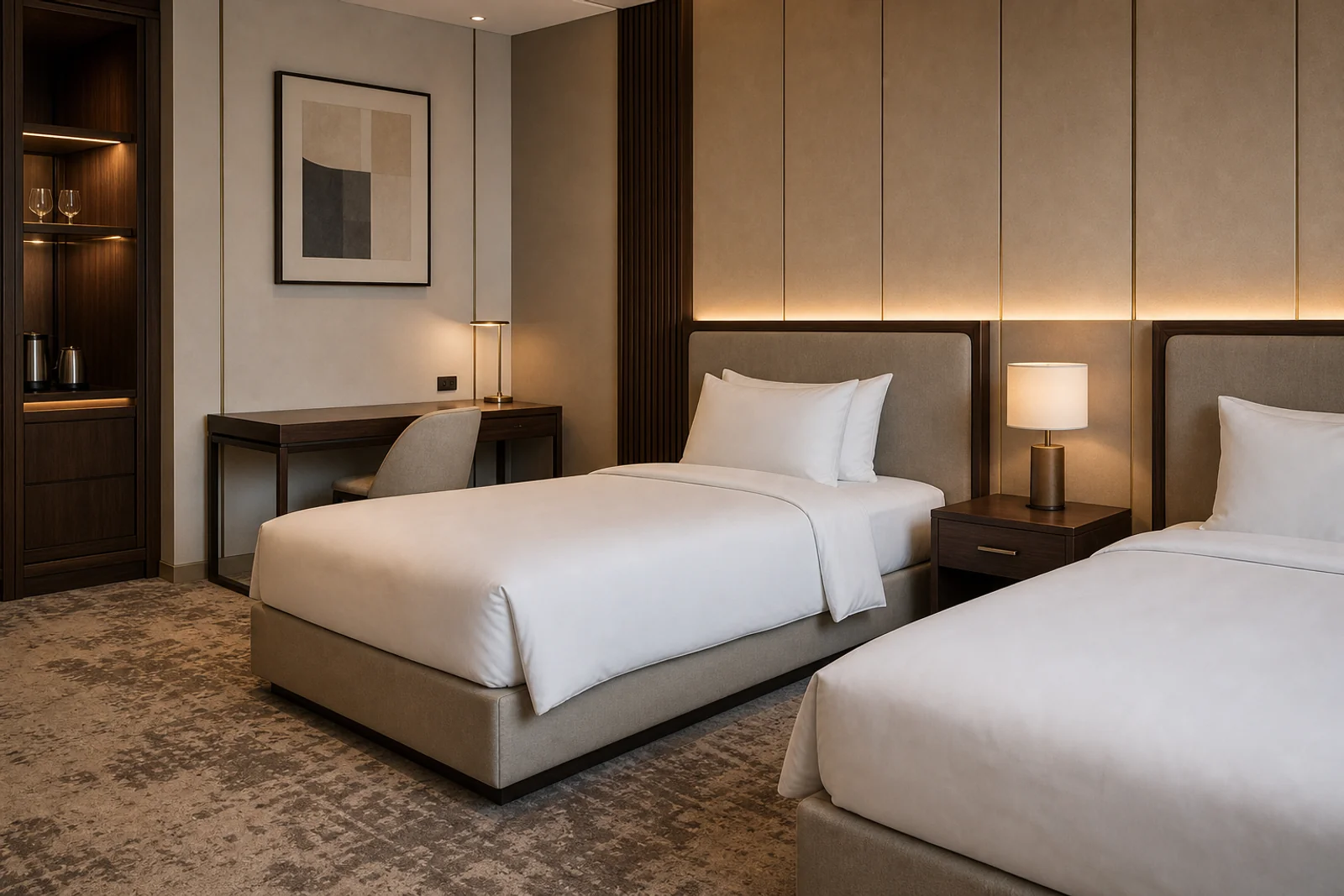 Single Bed shown in a hospitality interior