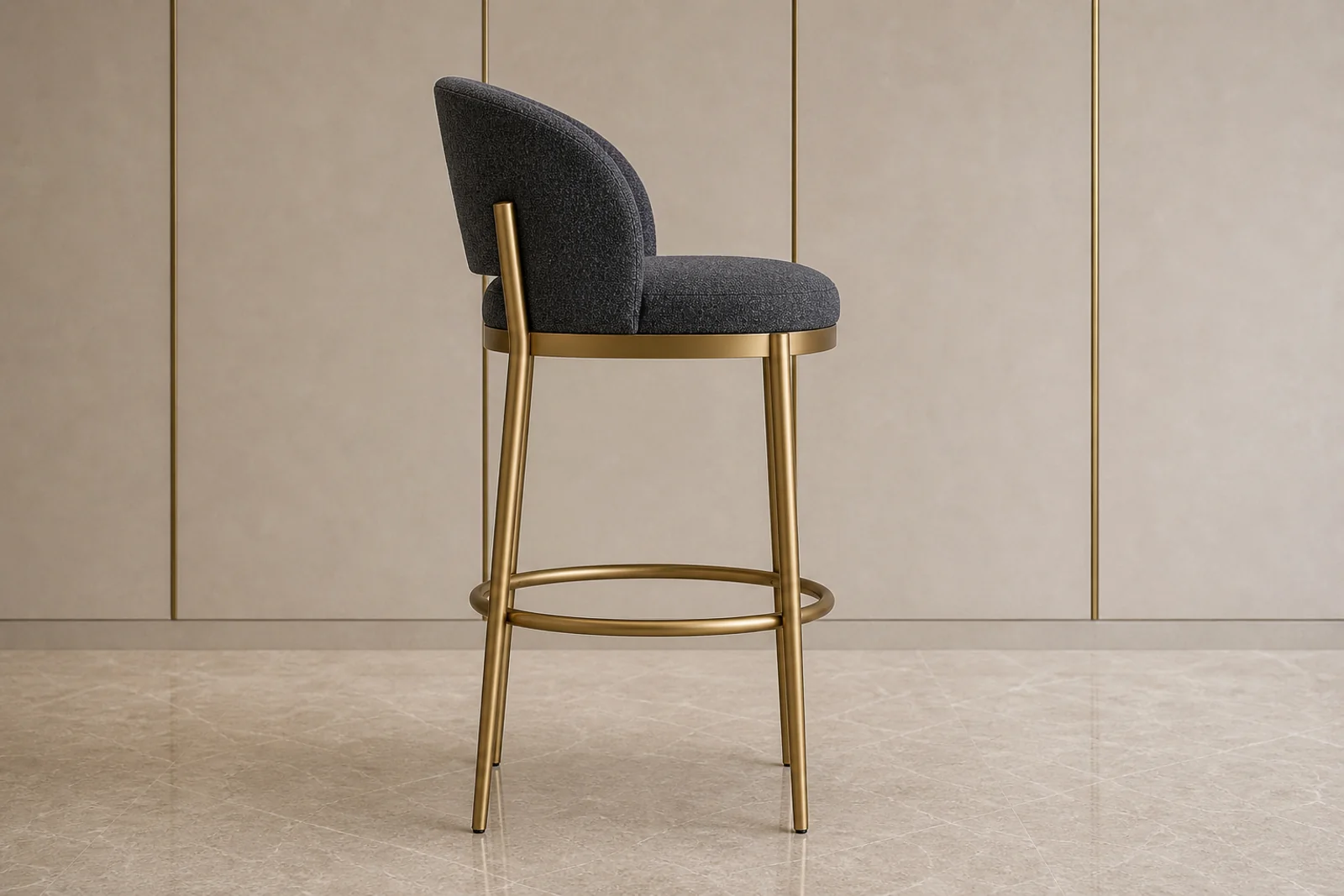 Brass Bar Stool profile and construction view