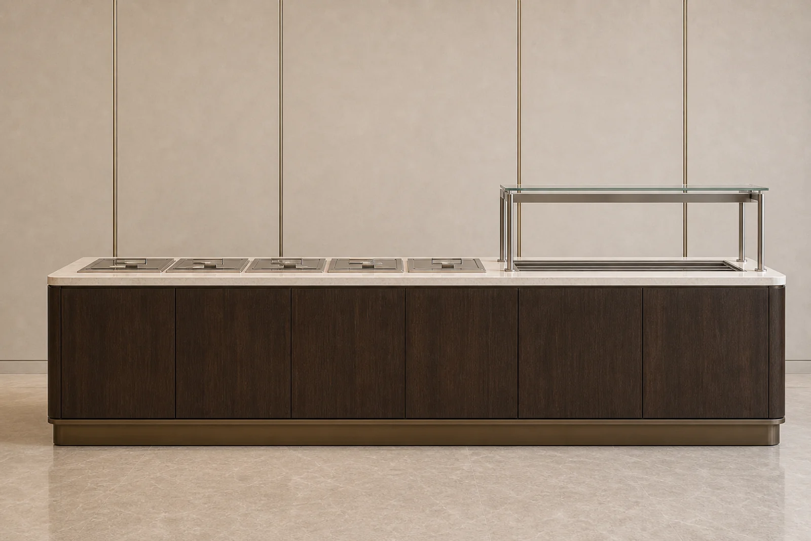 Hotel Buffet Table profile and construction view