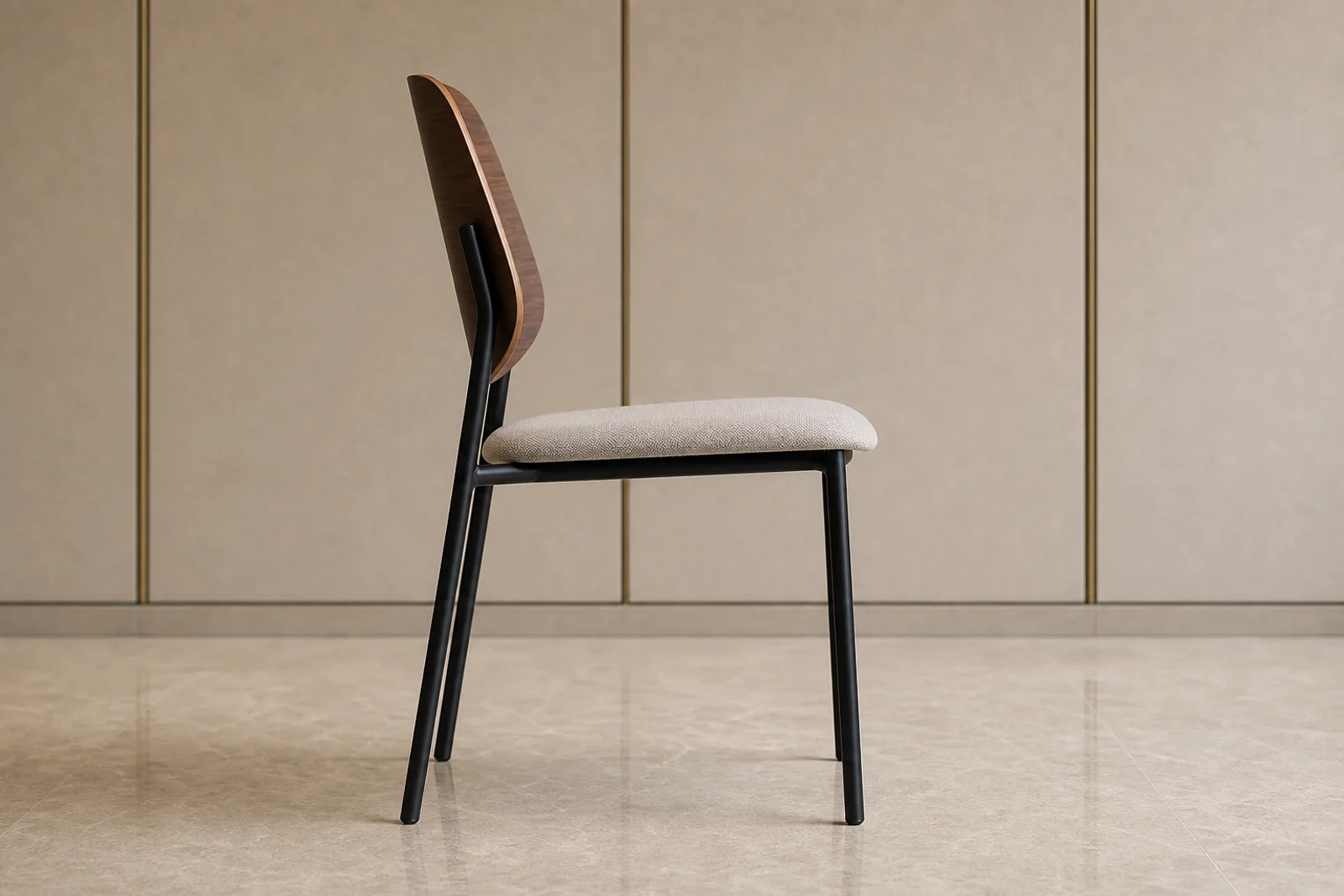 Stackable Dining Chair profile and construction view