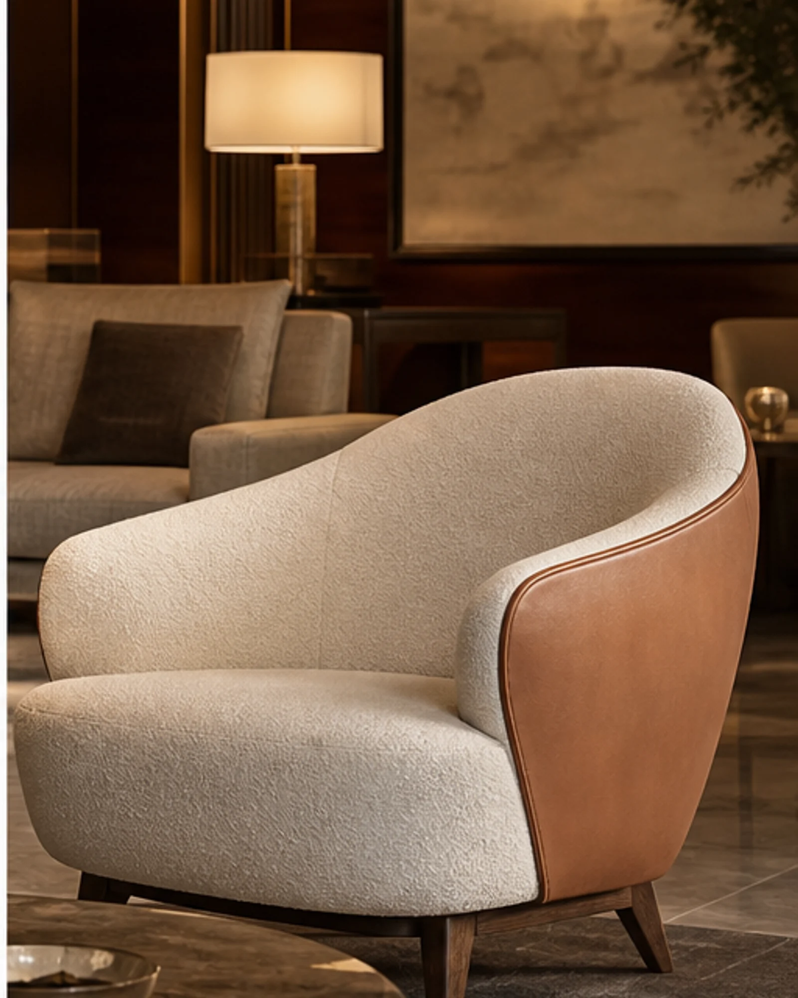 Tailored Lounge Armchair shown in a hospitality interior