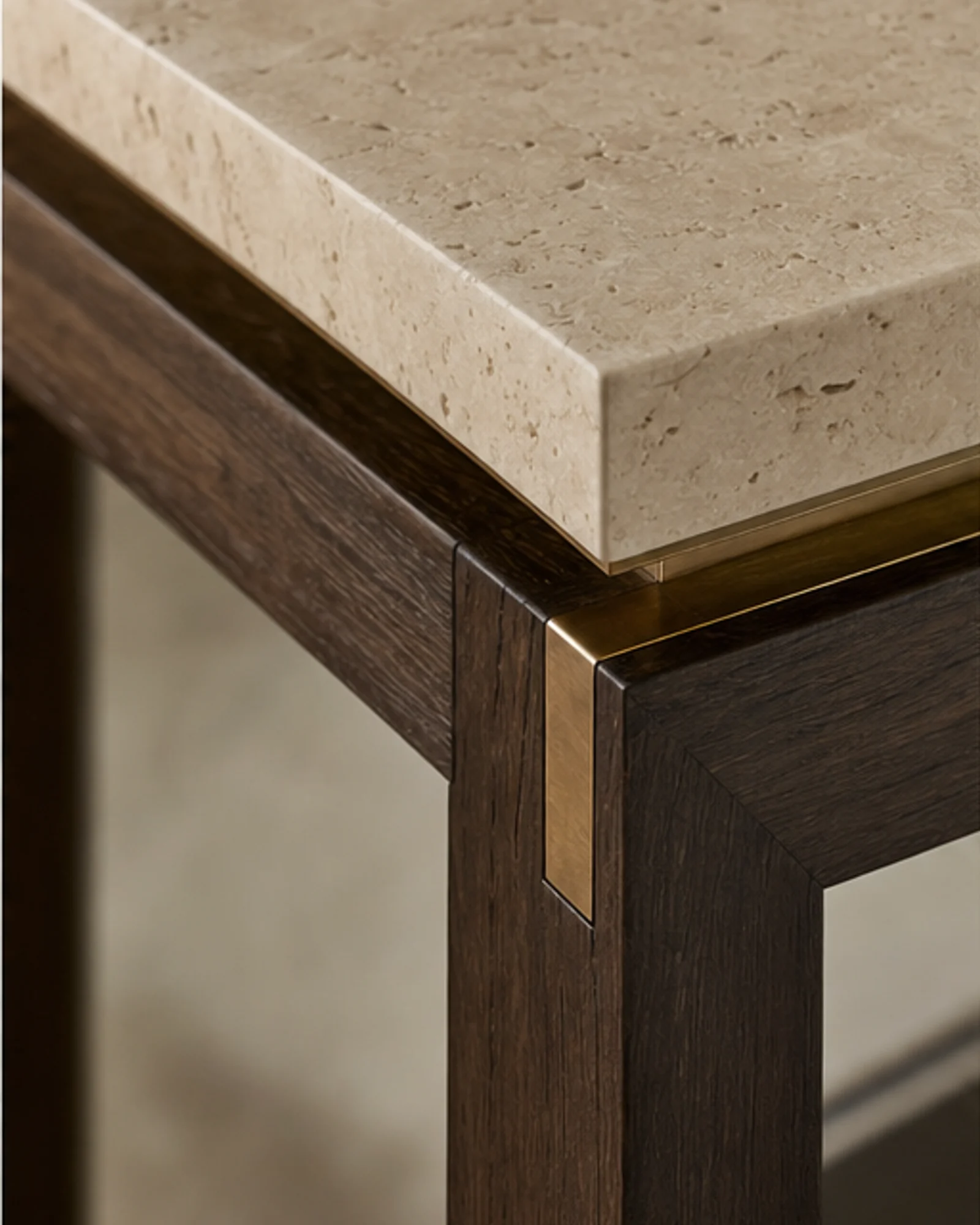 Stone-Top Console Table profile and construction view