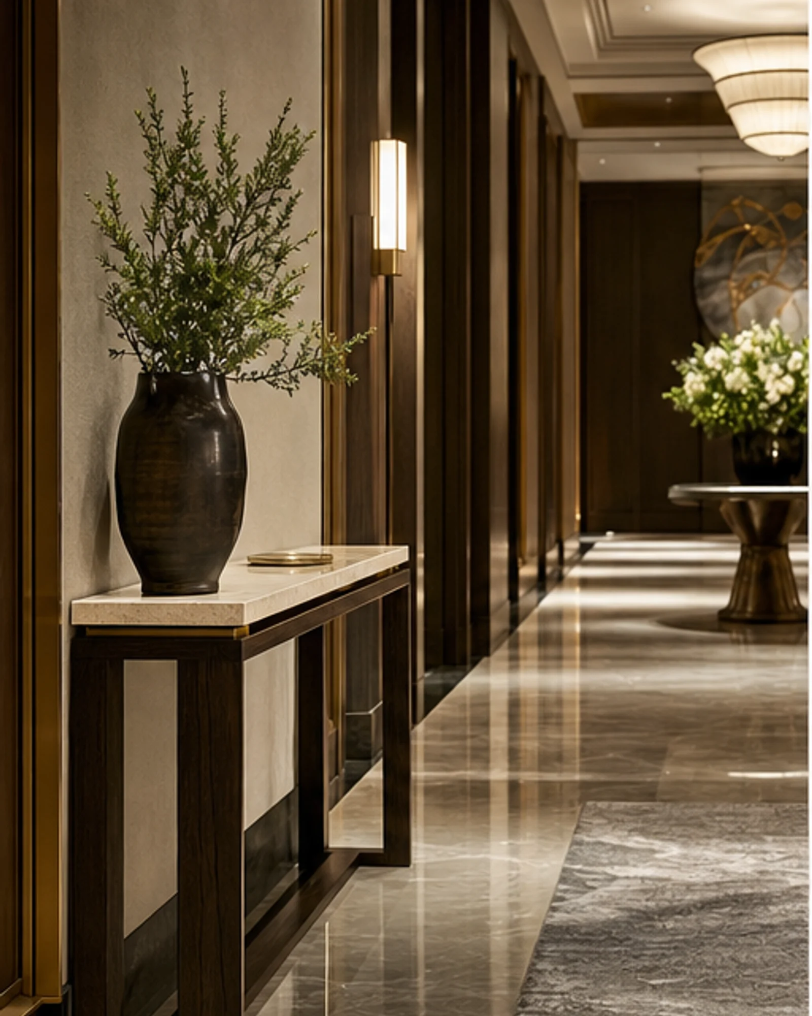 Stone-Top Console Table