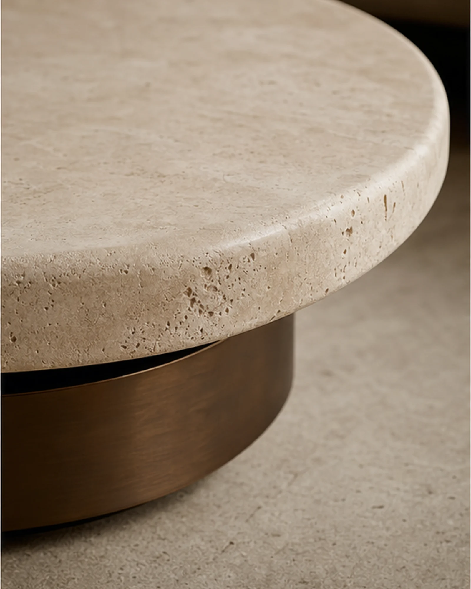 Travertine Coffee Table profile and construction view