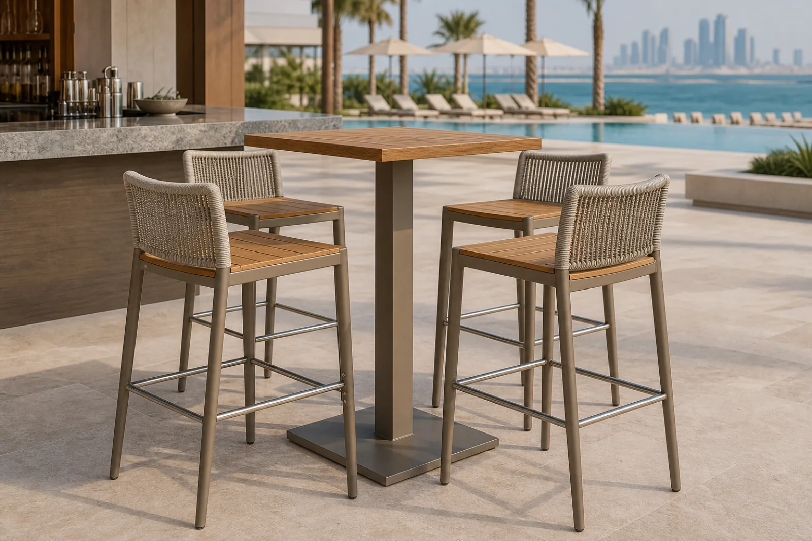 Beach Bar Table & Stools