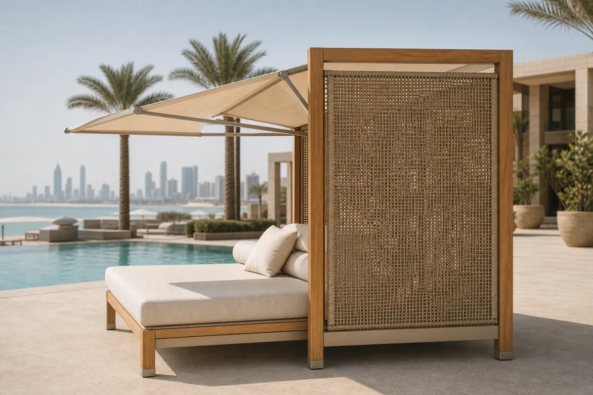 Resort Cabana Daybed profile and construction view