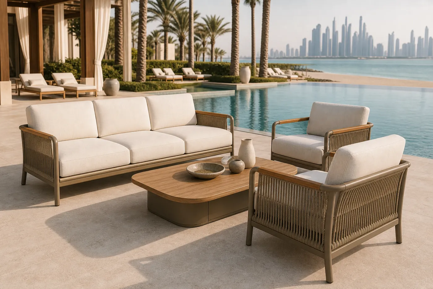 Outdoor Sofa Set shown in a hospitality interior