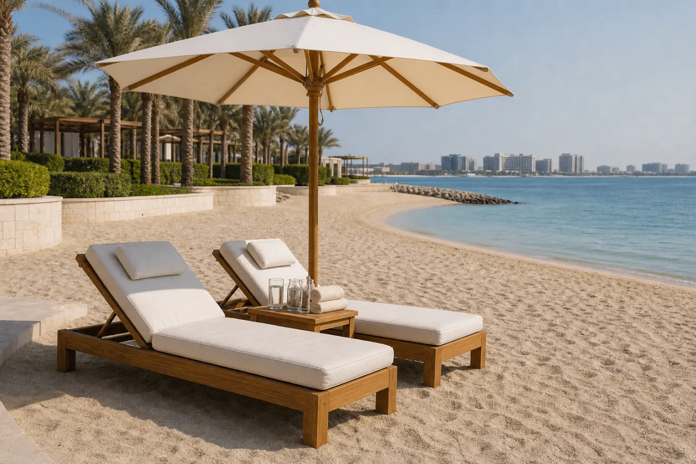 Private Beach Lounger Pair shown in a hospitality interior