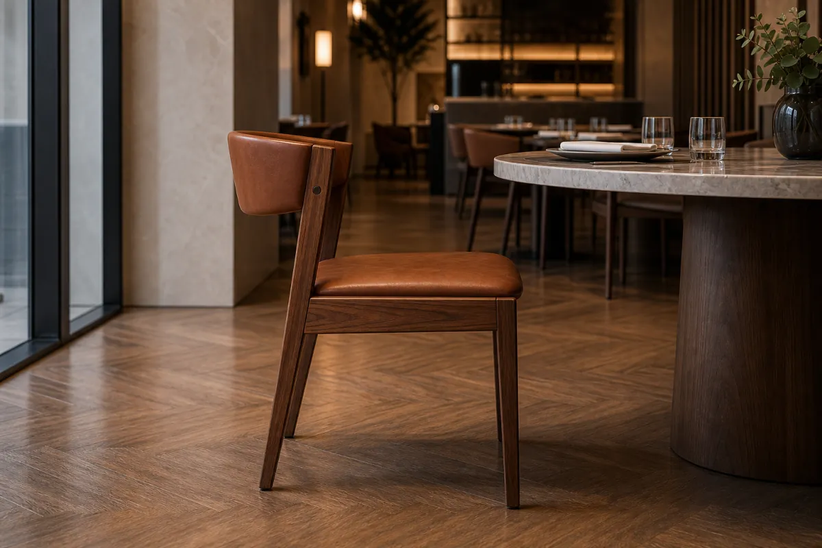 Restaurant Dining Chair profile and construction view