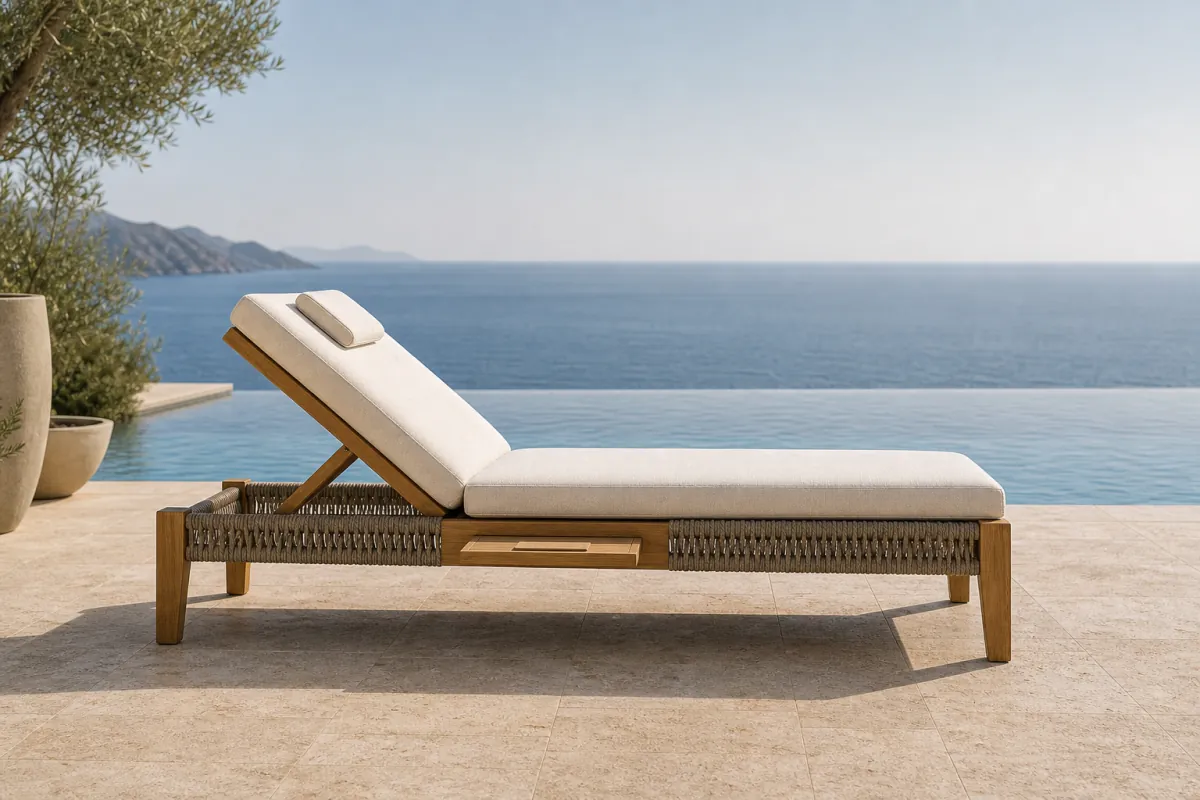 Pool / Cabana Lounge Chair profile and construction view